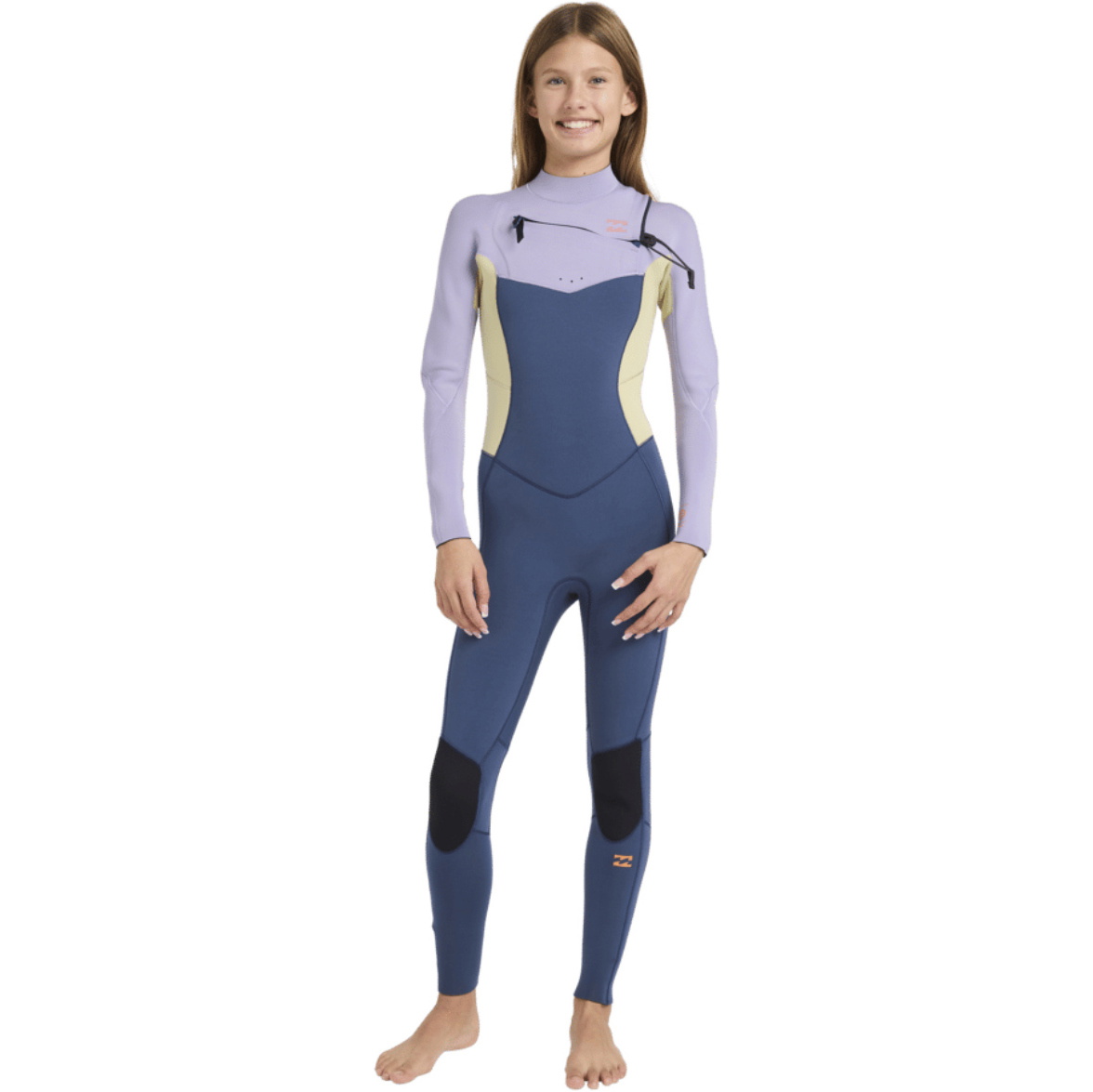 2026 Billabong Junior Synergy Natural 4/3mm Chest Zip Wetsuit 24RW193504 - Stormy Blue